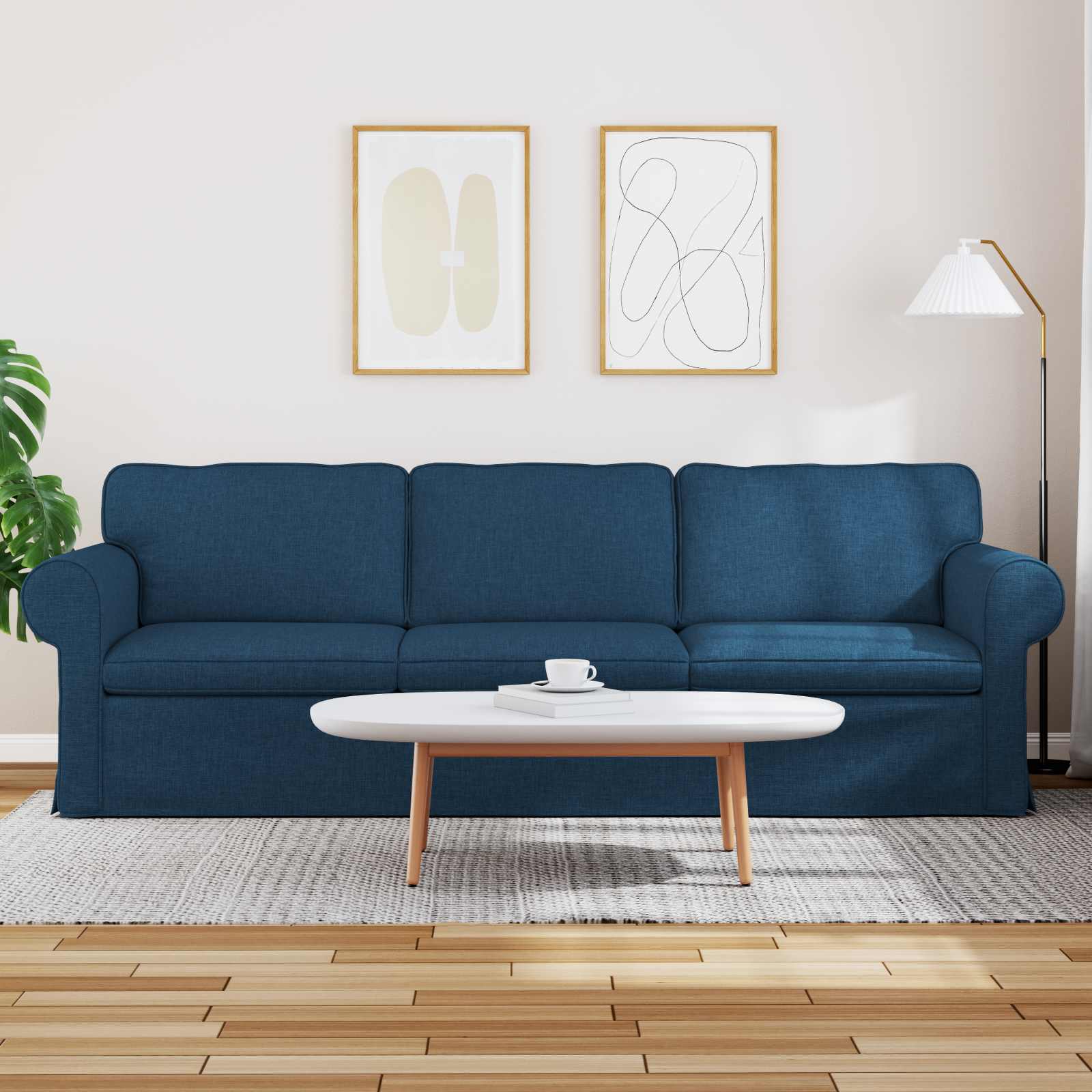 Bank Blauw 215 x 82 x 80 cm Metaal