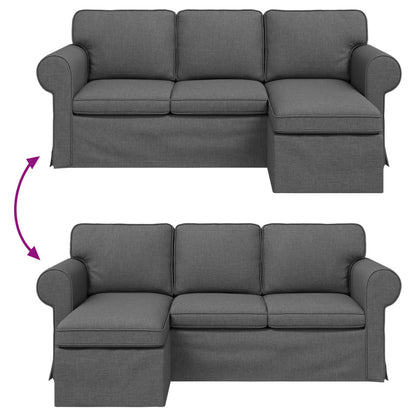 Bank Donkergrijs 215 x 138 x 80 cm Metaal