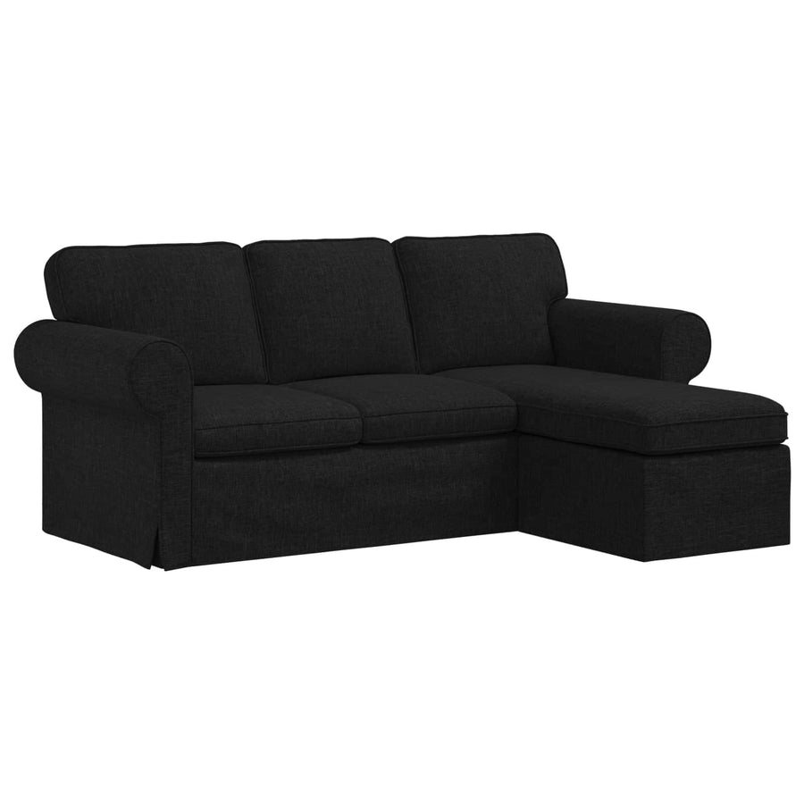 Bank Zwart 215 x 138 x 80 cm Metaal