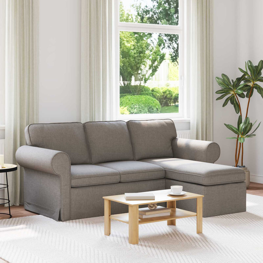 Bank Taupe 215 x 138 x 80 cm Metaal