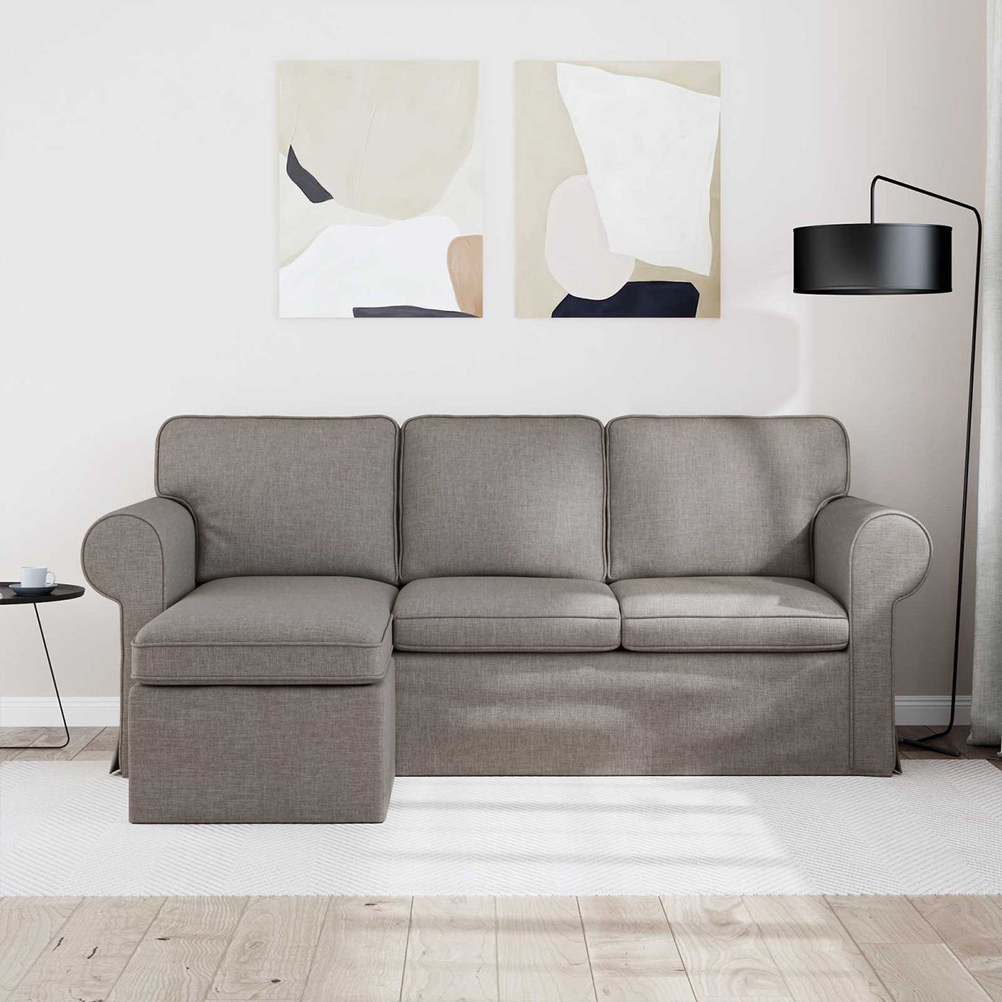 Bank Taupe 215 x 138 x 80 cm Metaal