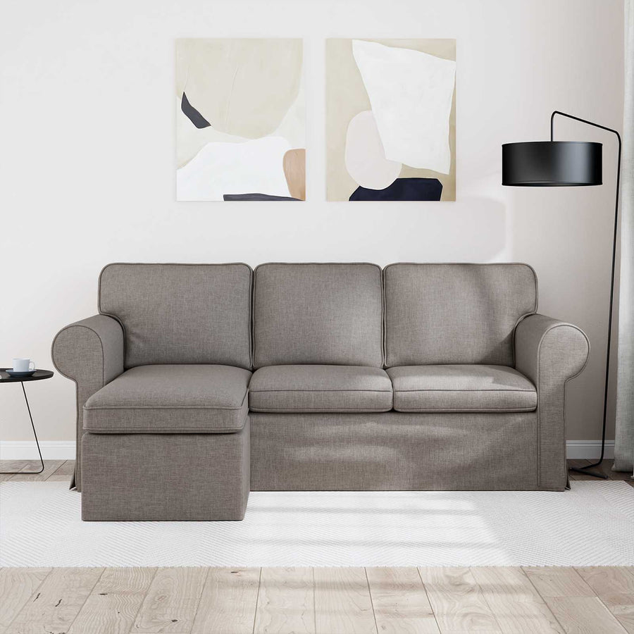 Bank Taupe 215 x 138 x 80 cm Metaal