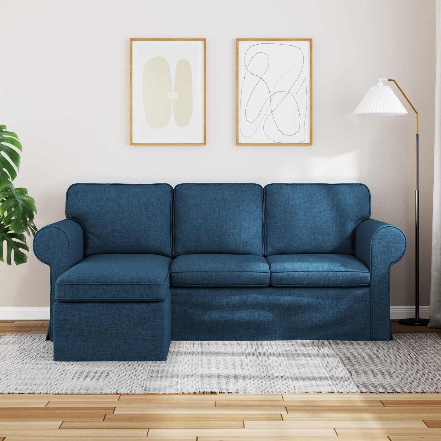 Bank Blauw 215 x 138 x 80 cm Metaal