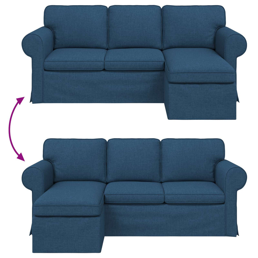 Bank Blauw 215 x 138 x 80 cm Metaal