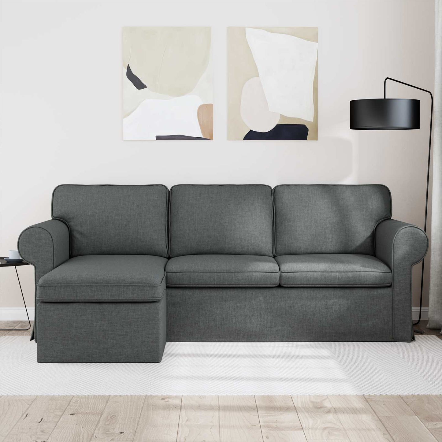 Bank Donkergrijs 215 x 138 x 80 cm Metaal