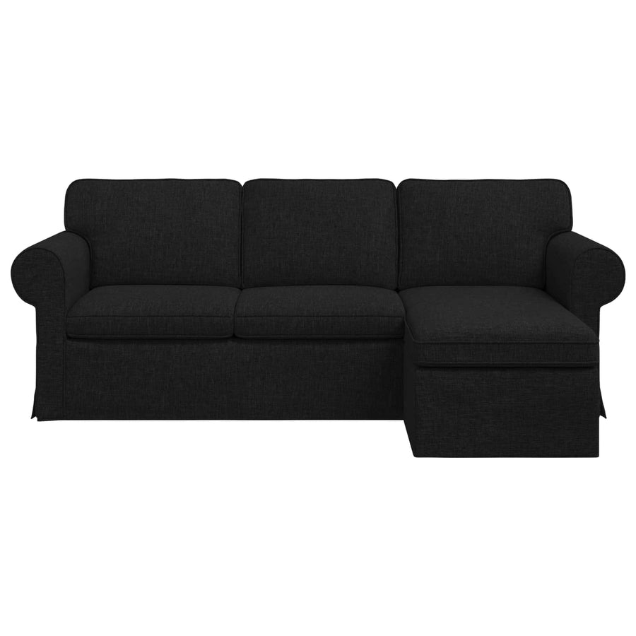 Bank Zwart 215 x 138 x 80 cm Metaal