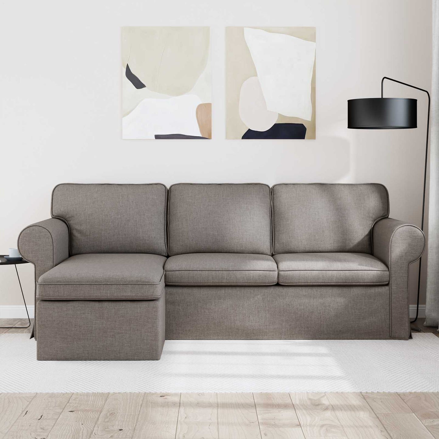 Bank Taupe 215 x 138 x 80 cm Stof