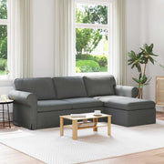 Bank donkergrijs 215x138x80 cm stof