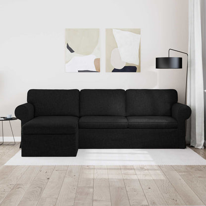 Bank Zwart 215 x 138 x 80 cm Metaal