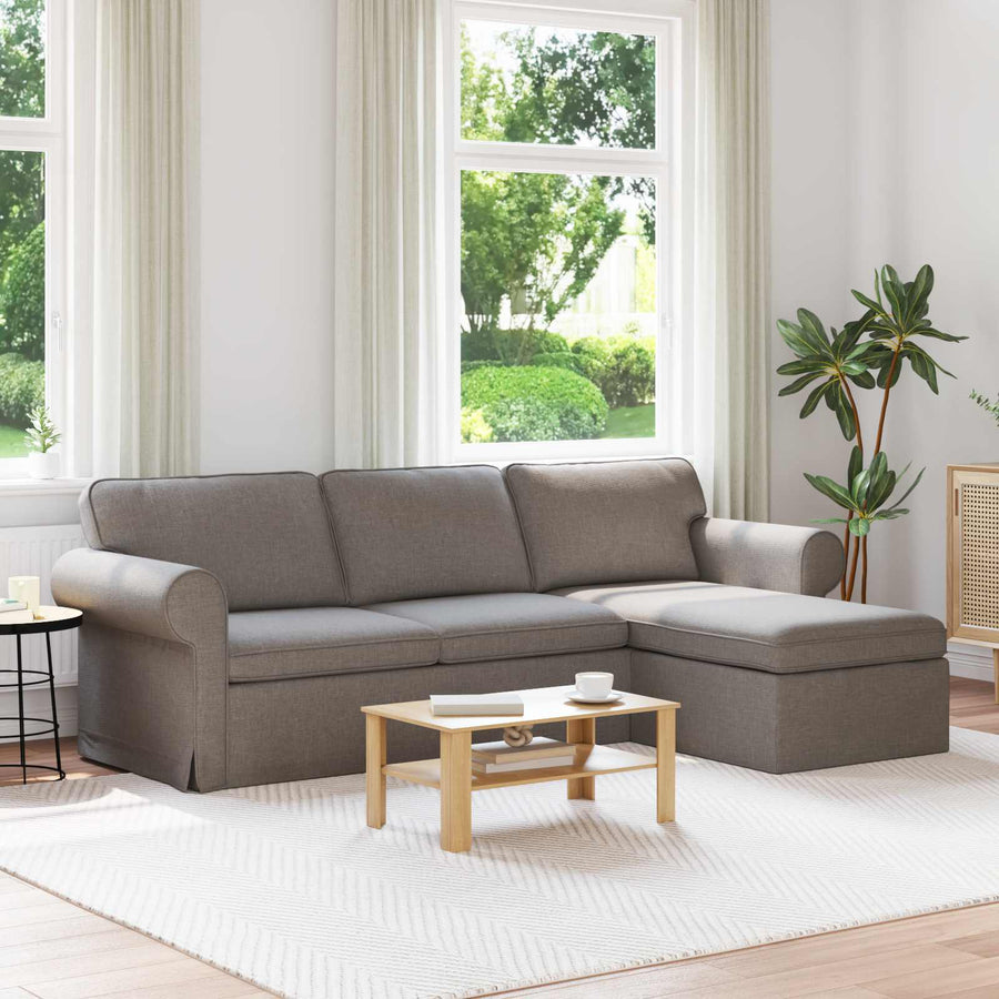 Bank Taupe 215 x 138 x 80 cm Metaal