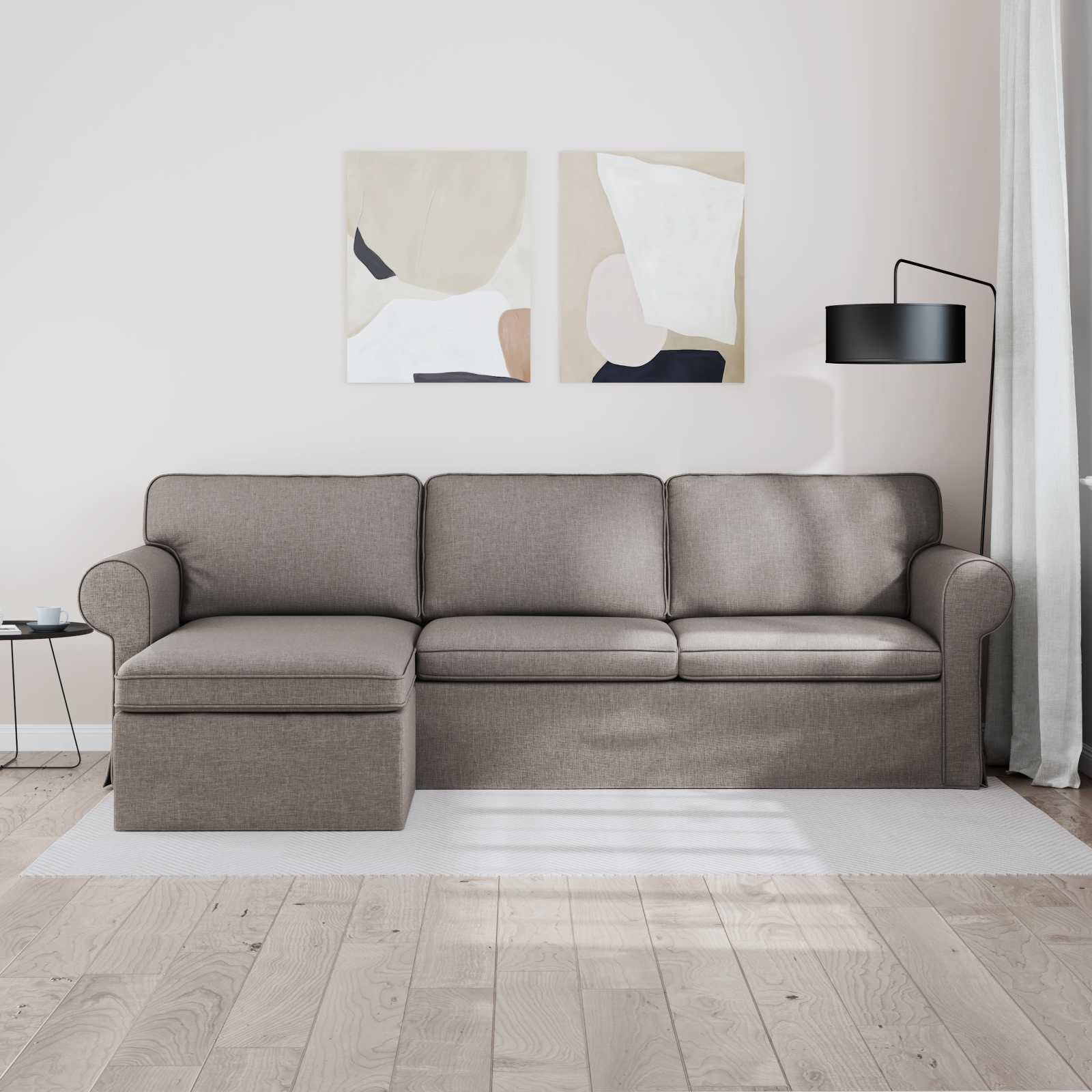 Bank Taupe 215 x 138 x 80 cm Metaal