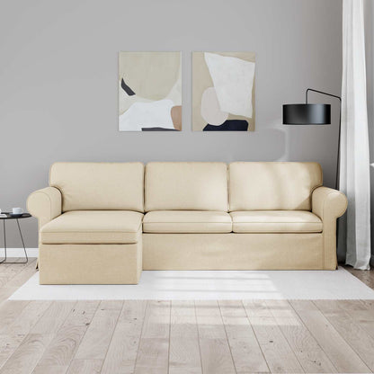 Bank Crème 215 x 138 x 80 cm Metaal