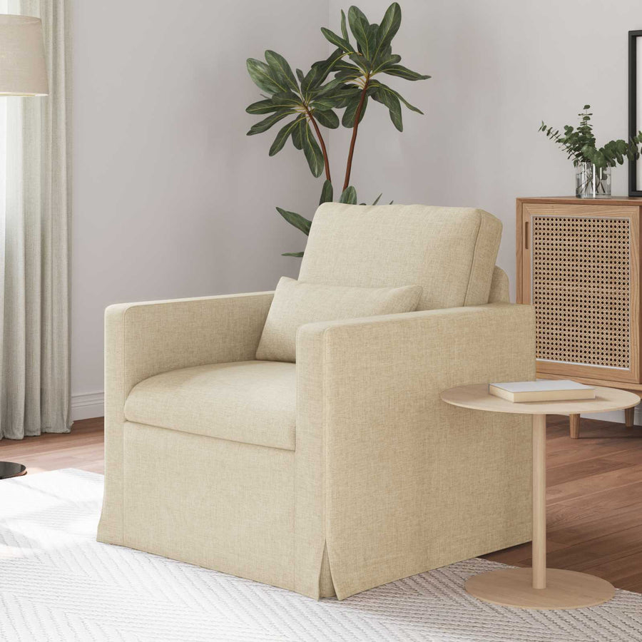 Bank 60cm Crème Metaal