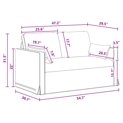 Bank Donkergrijs 138 x 78 x 80 cm Metaal