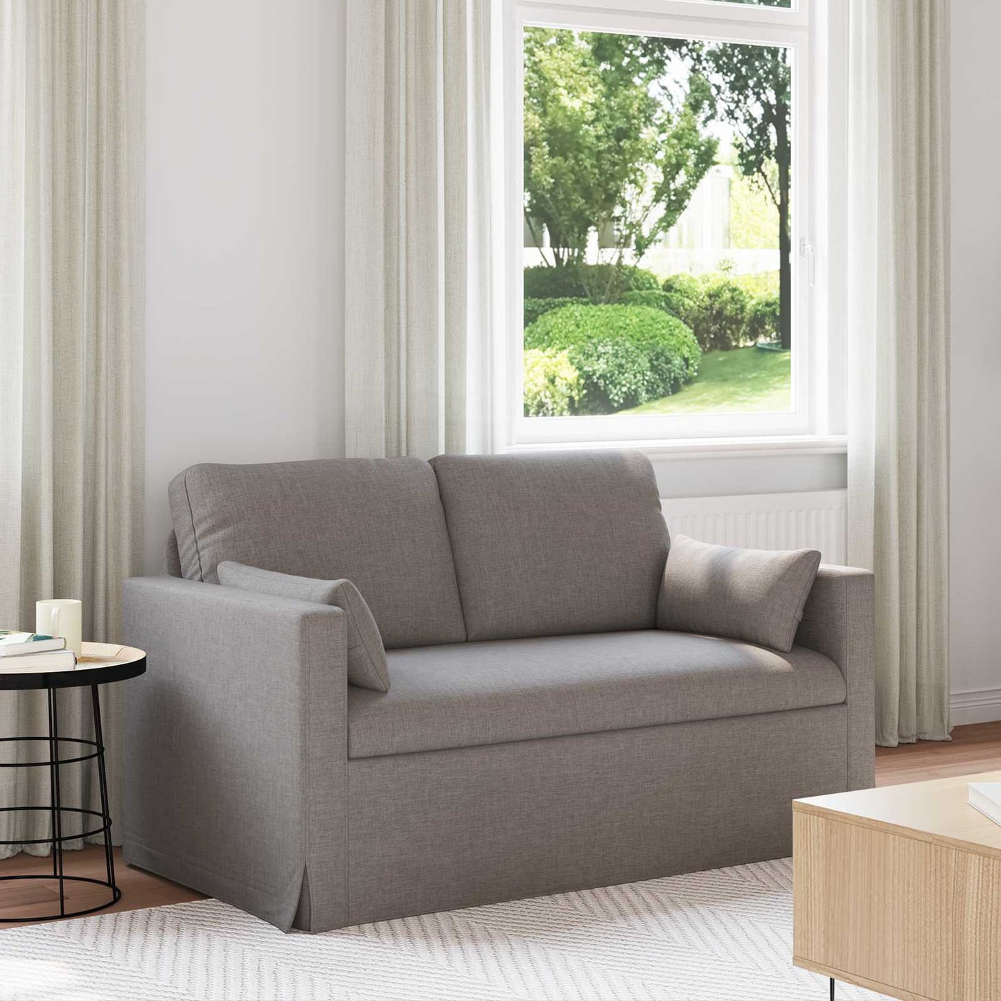 Bank Taupe 138 x 78 x 80 cm Metaal