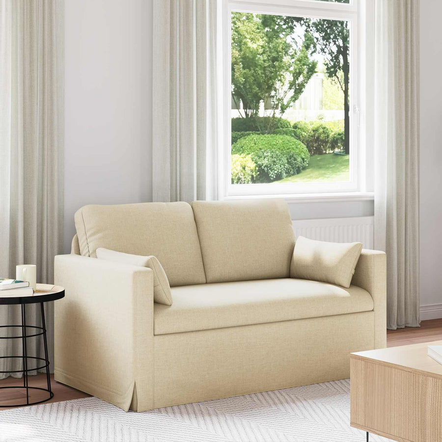 Bank Crème 138 x 78 x 80 cm Metaal