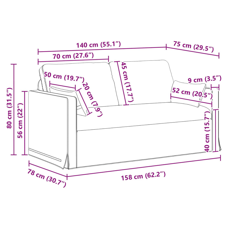 Bank Taupe 159 x 78 x 80 cm Metaal