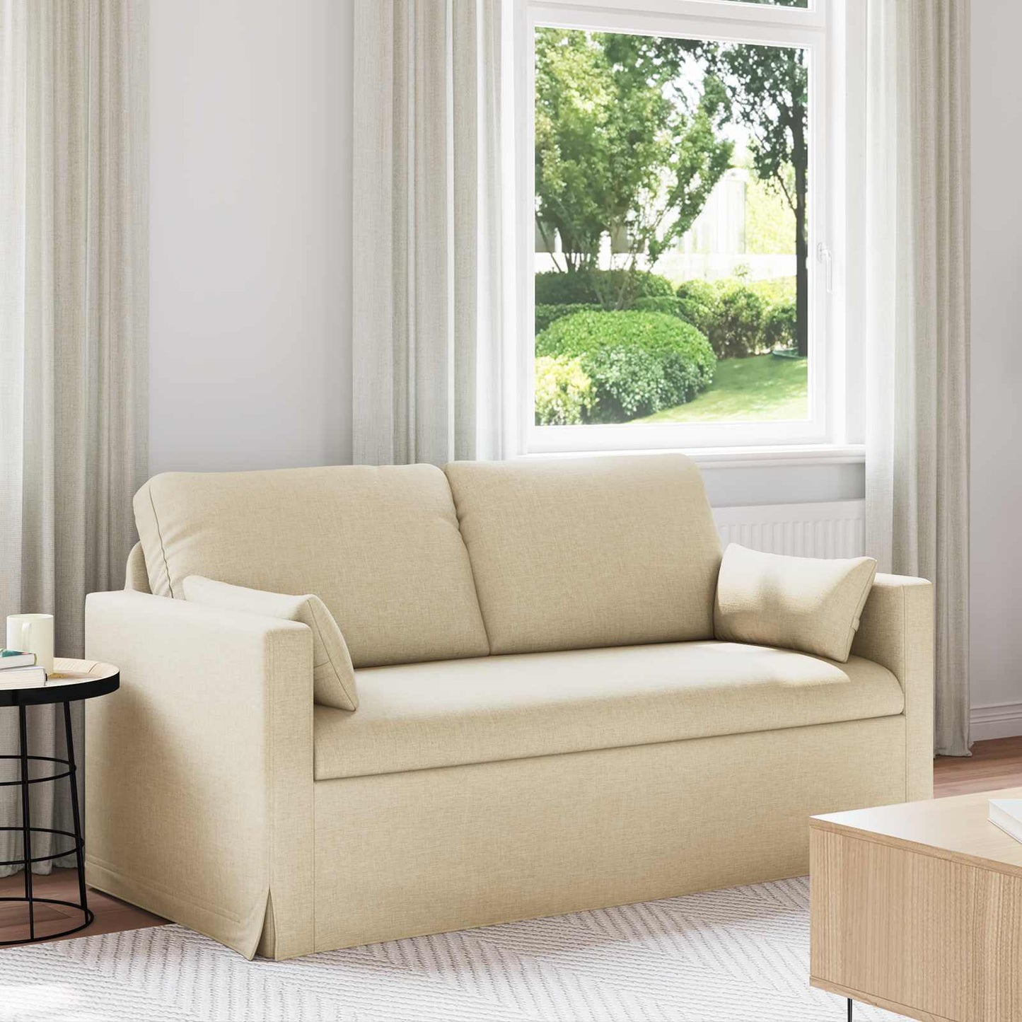 Bank Crème 159 x 78 x 80 cm Metaal
