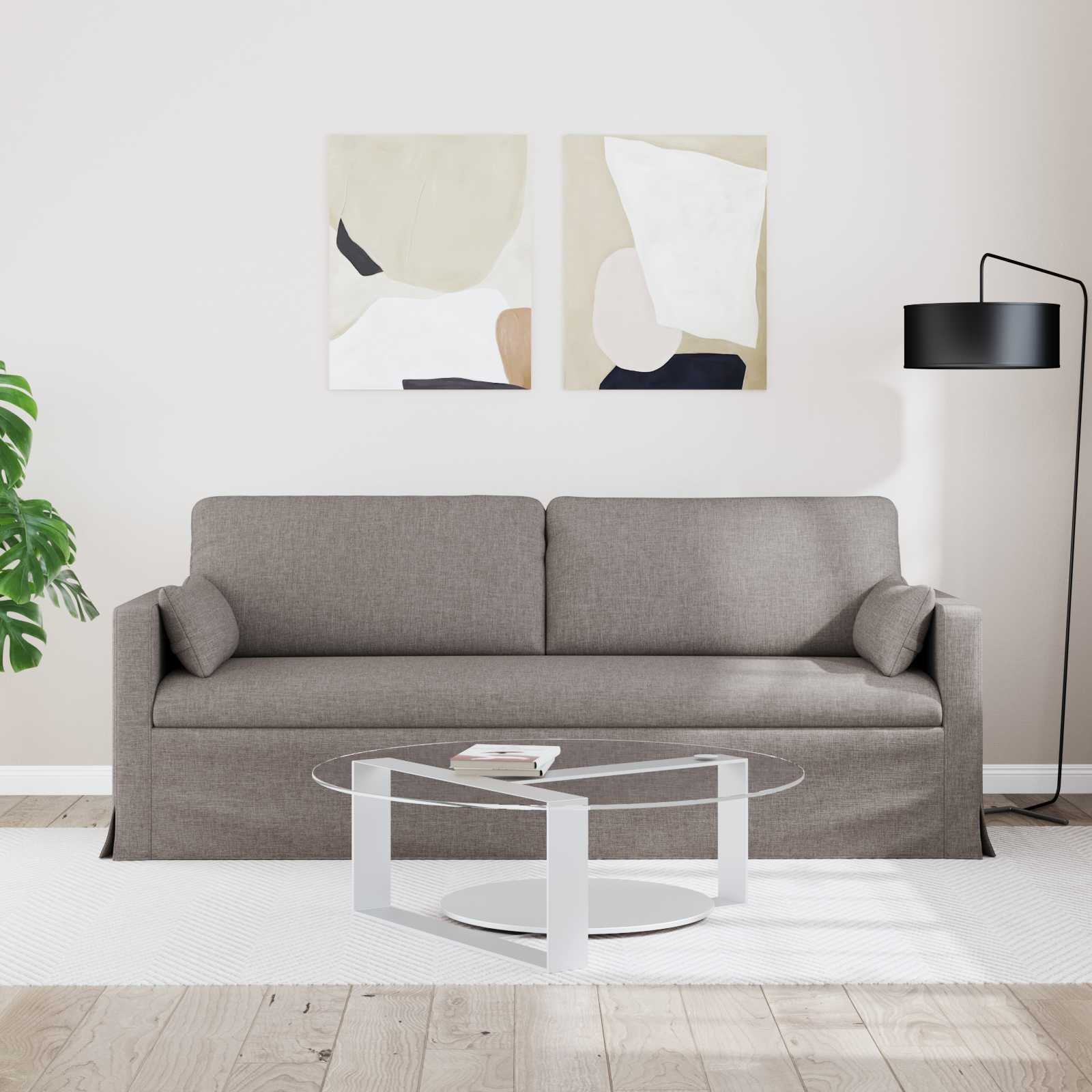 Bank Taupe 198 x 78 x 80 cm Metaal
