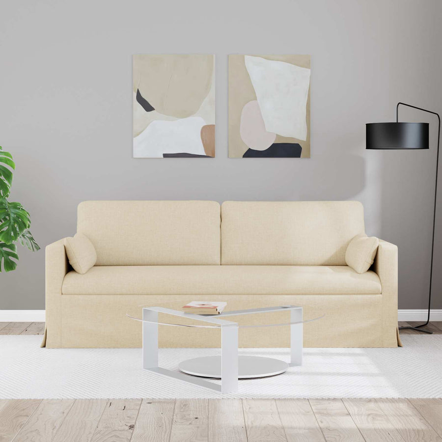 Bank Crème 198 x 78 x 80 cm Metaal