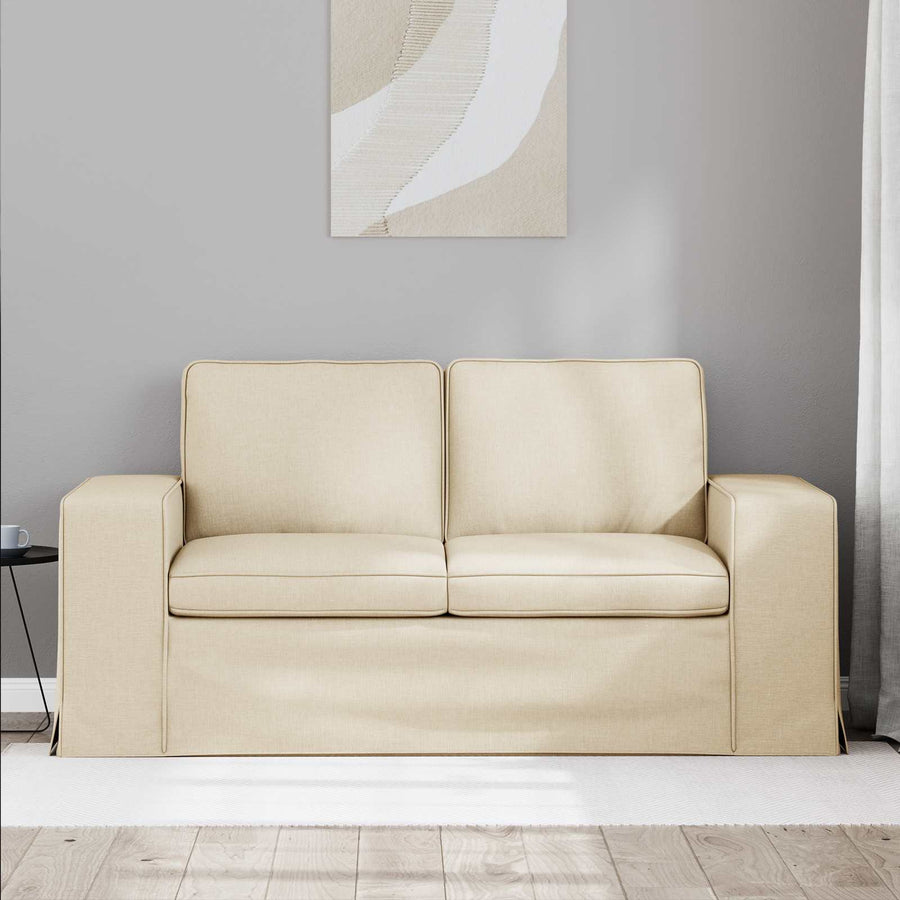 Bank Crème 162 x 80 x 82 cm Metaal