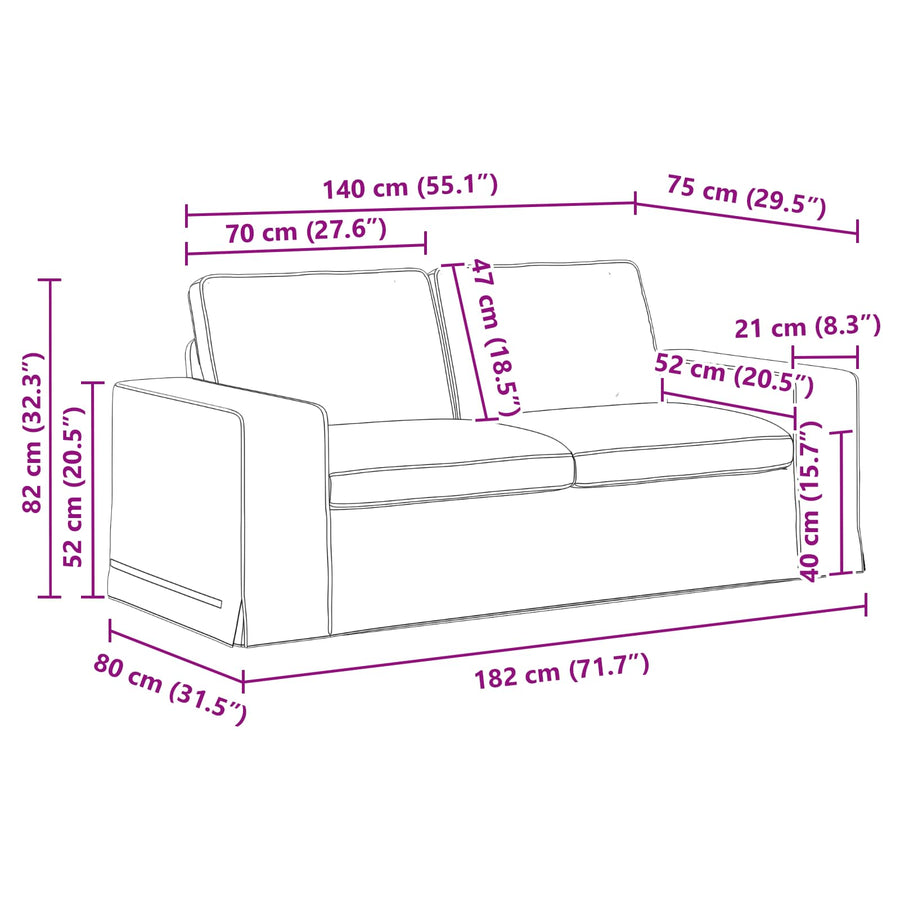 Bank Zwart 182 x 80 x 82 cm Metaal