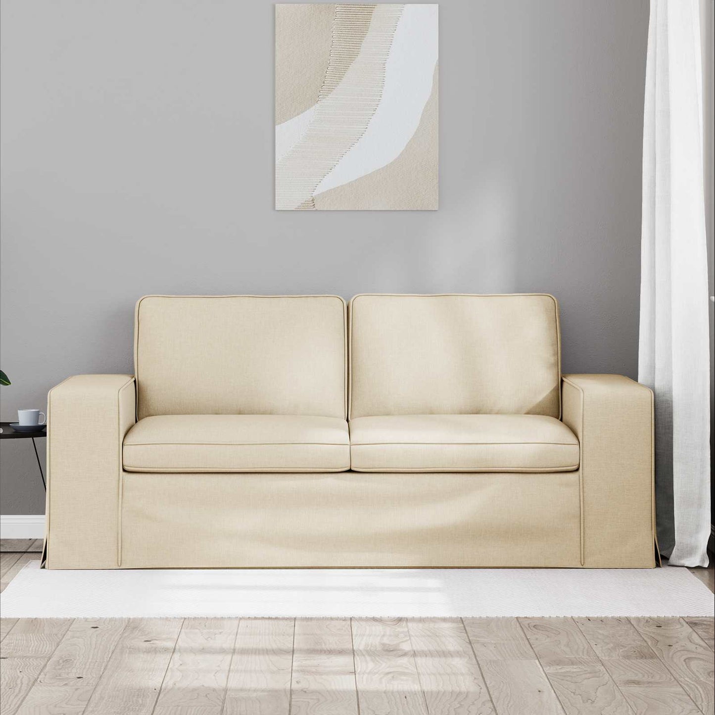 Bank Crème 182 x 80 x 82 cm Metaal