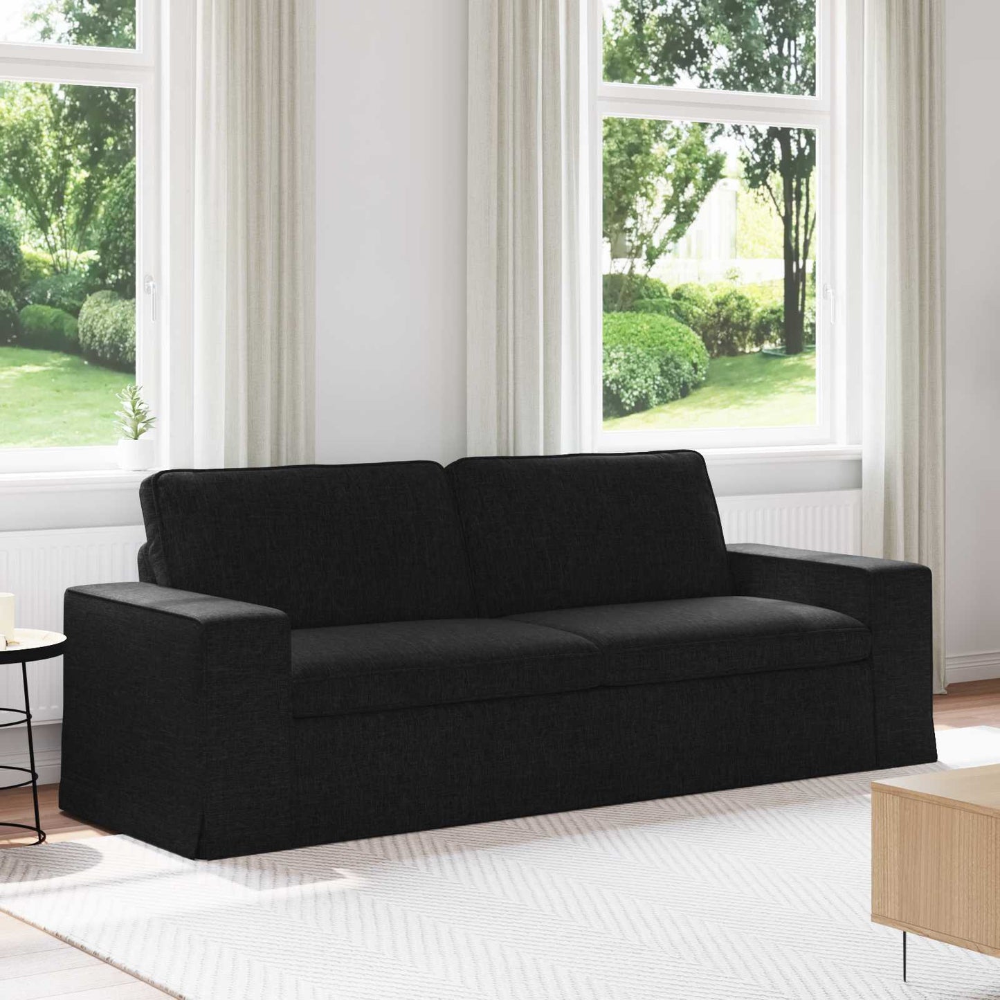 Bank Zwart 222 x 80 x 82 cm Metaal