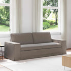 Bank taupe 222x80x82 cm stof