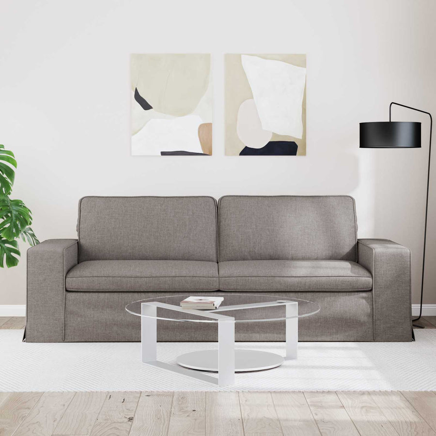 Bank Taupe 222 x 80 x 82 cm Metaal