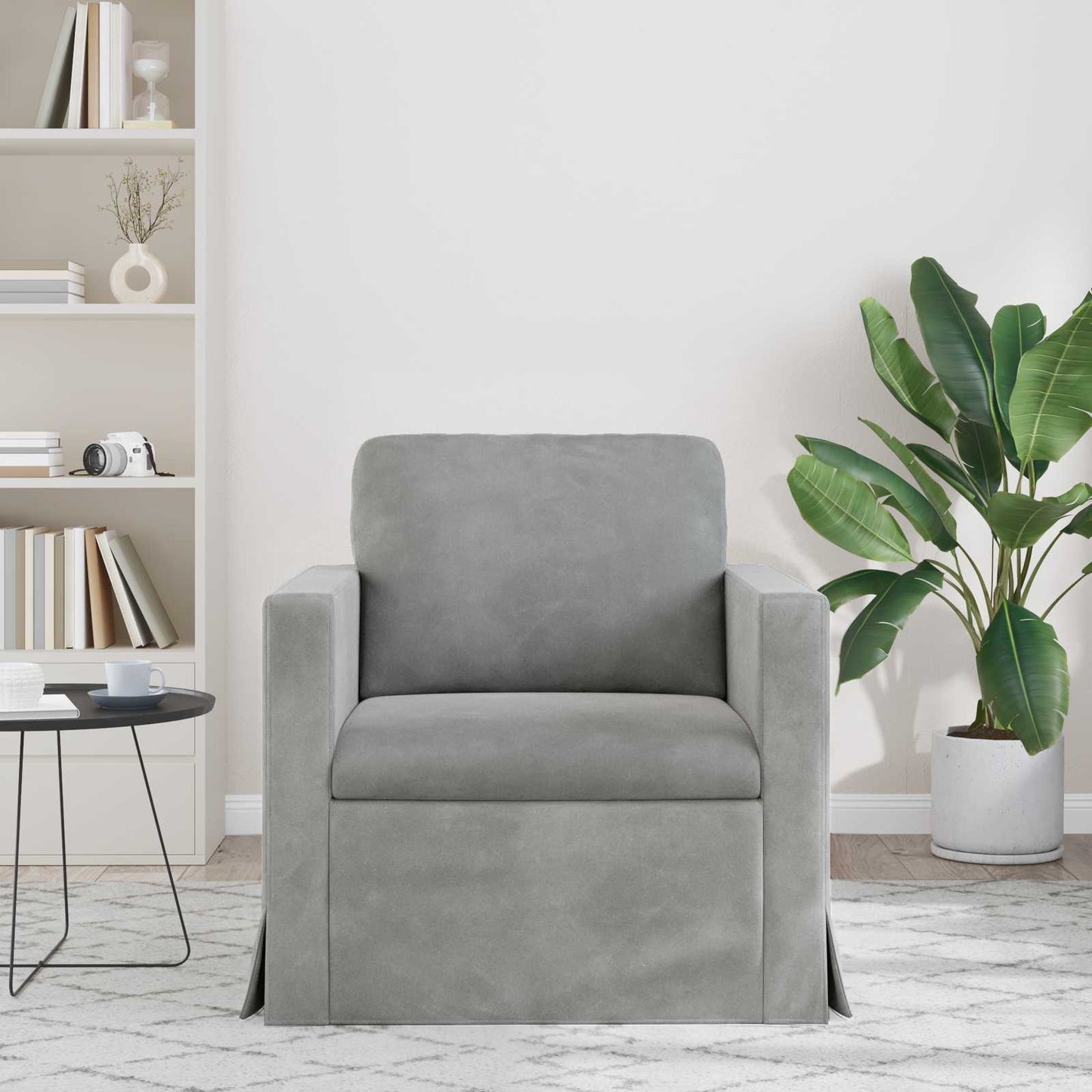 Bank Lichtgrijs Totale afmetingen: 78 x 78 x 80 cm (B x D x H)