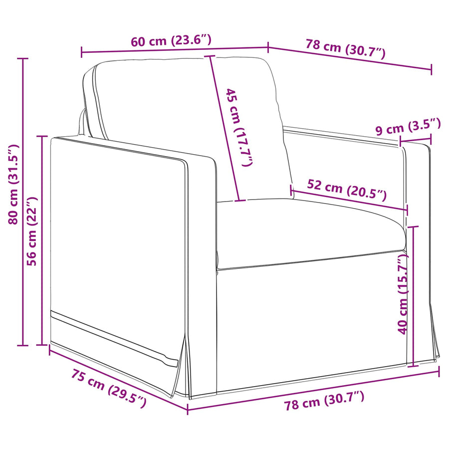 Bank Roze Totale afmetingen: 78 x 78 x 80 cm (B x D x H)
