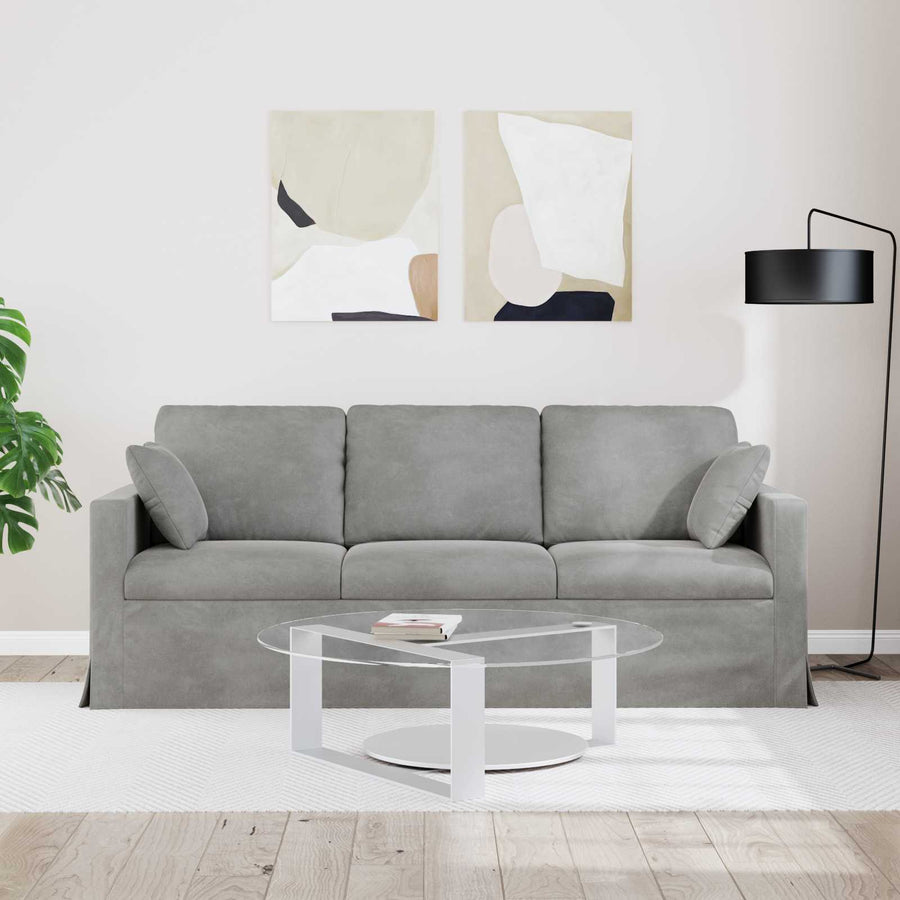 Bank 180cm Lichtgrijs Metaal