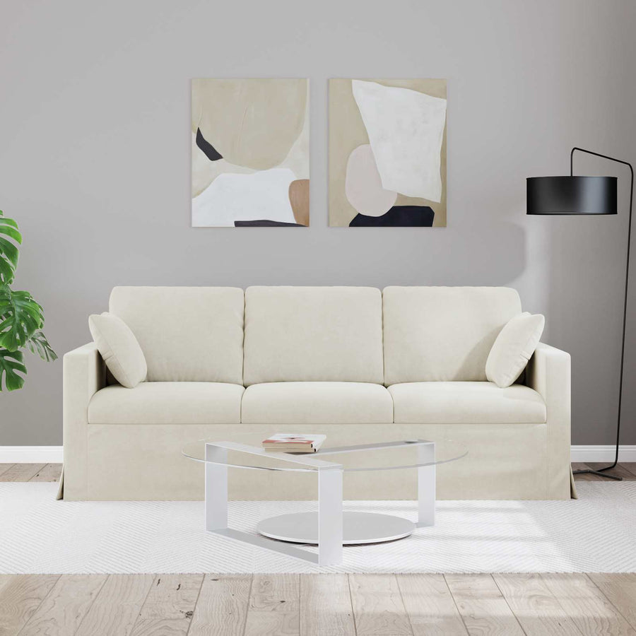 Bank Crème Totale afmetingen: 198 x 78 x 80 cm (B x D x H)