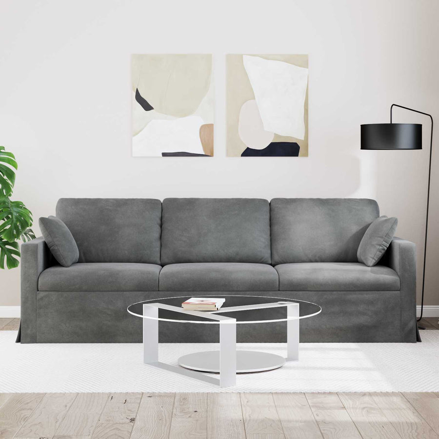 Bank Donkergrijs 228 x 78 x 80 cm Fluweel