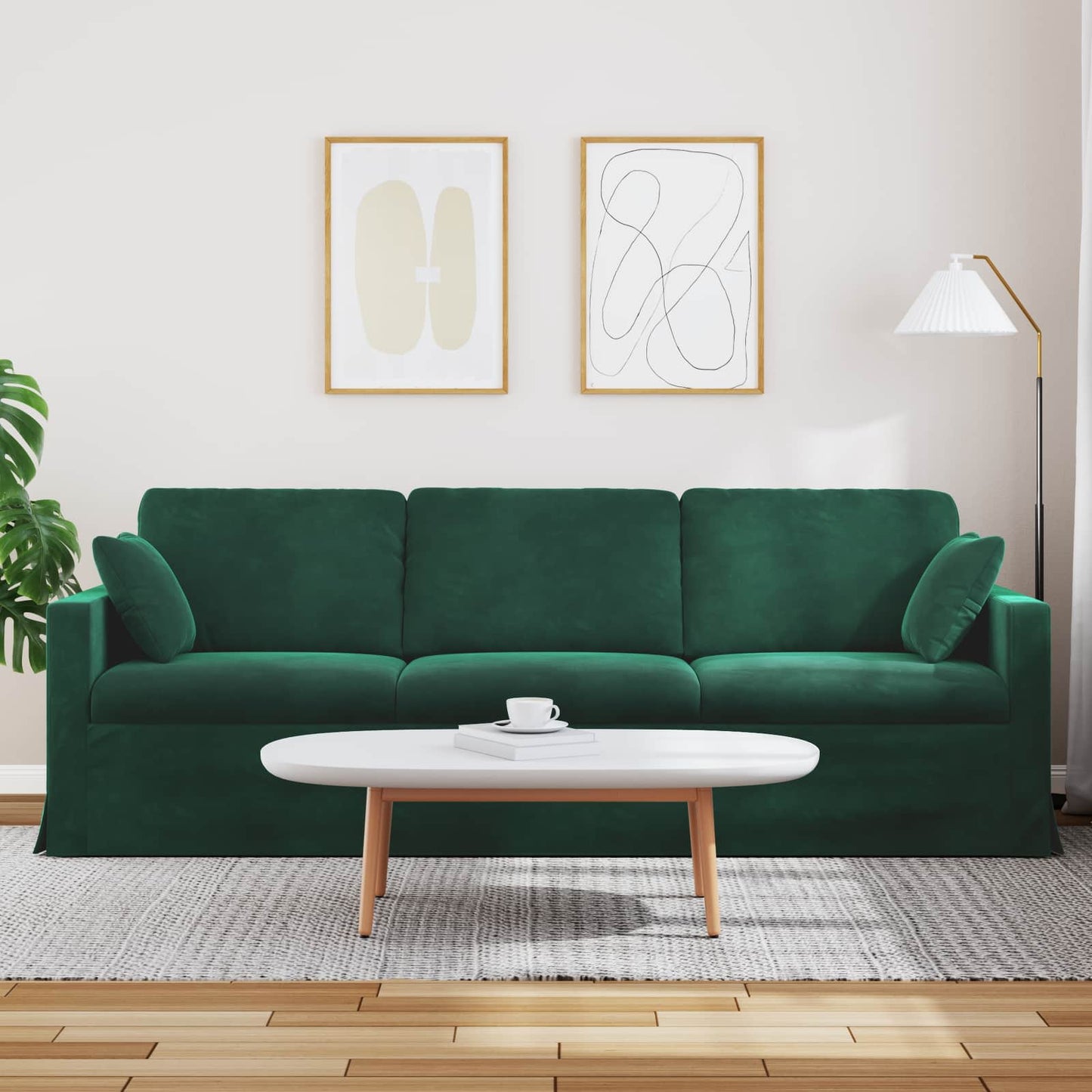 Bank Donkergroen 228 x 78 x 80 cm Fluweel