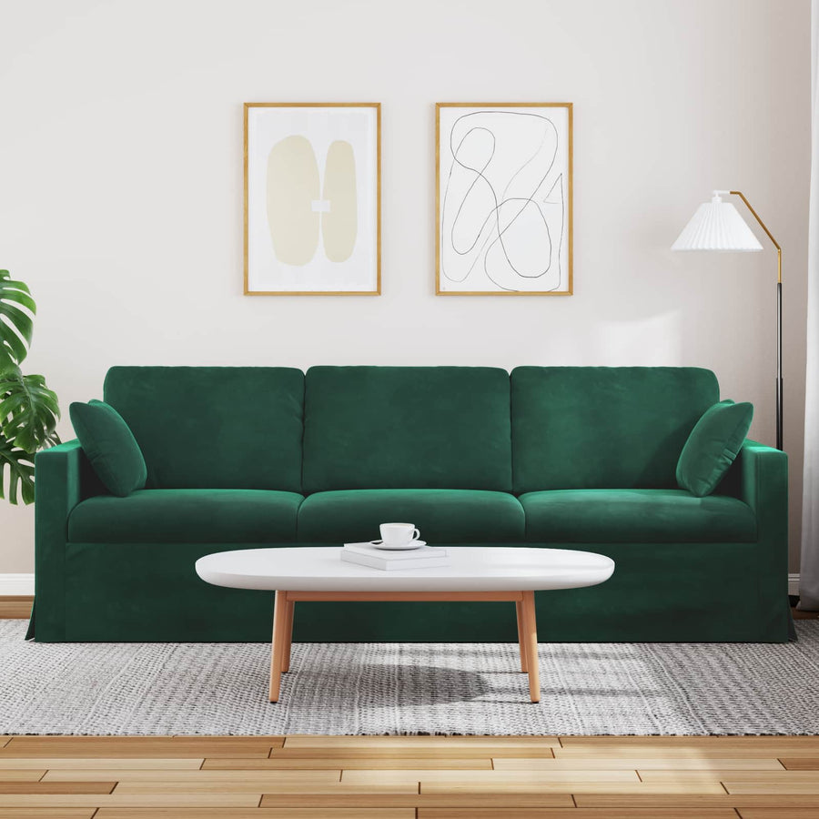 Bank Donkergroen 228 x 78 x 80 cm Fluweel