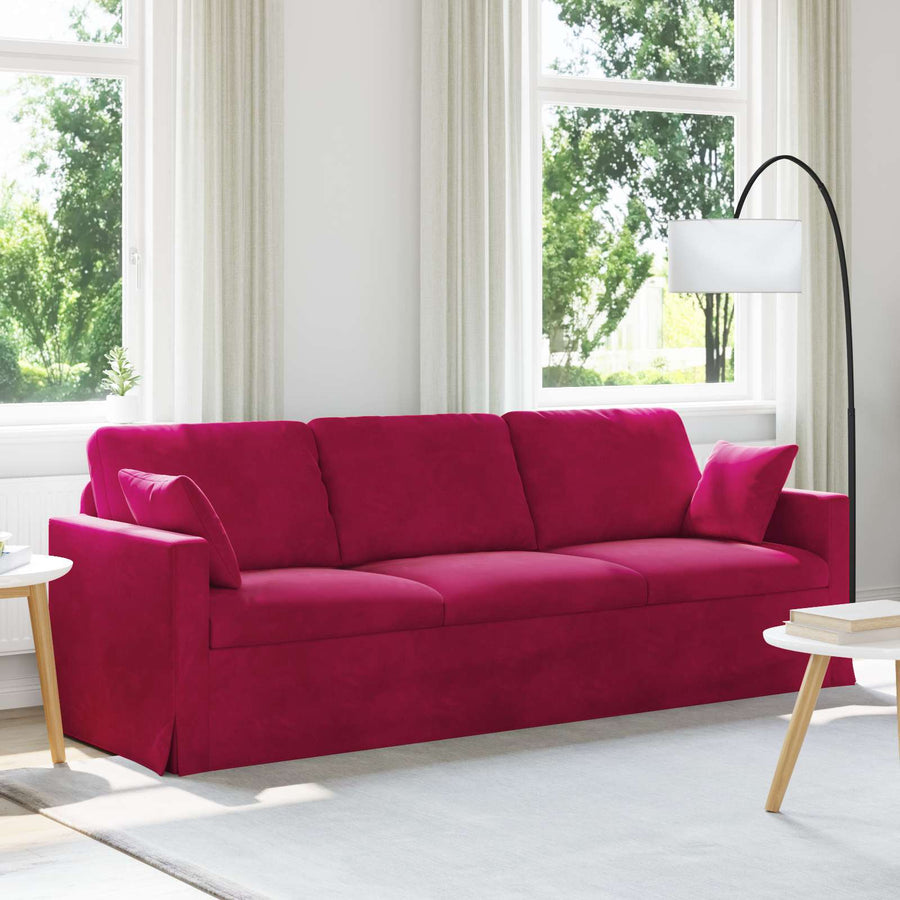 Bank Wijnrood 228 x 78 x 80 cm Fluweel