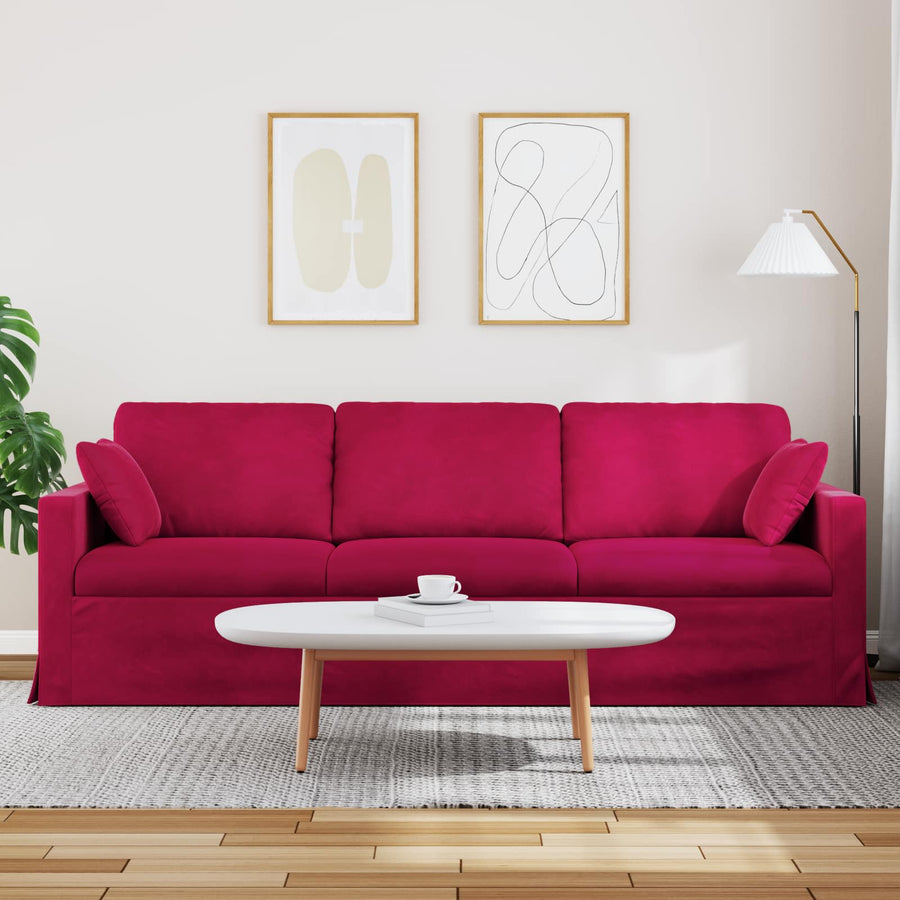 Bank Wijnrood 228 x 78 x 80 cm Fluweel