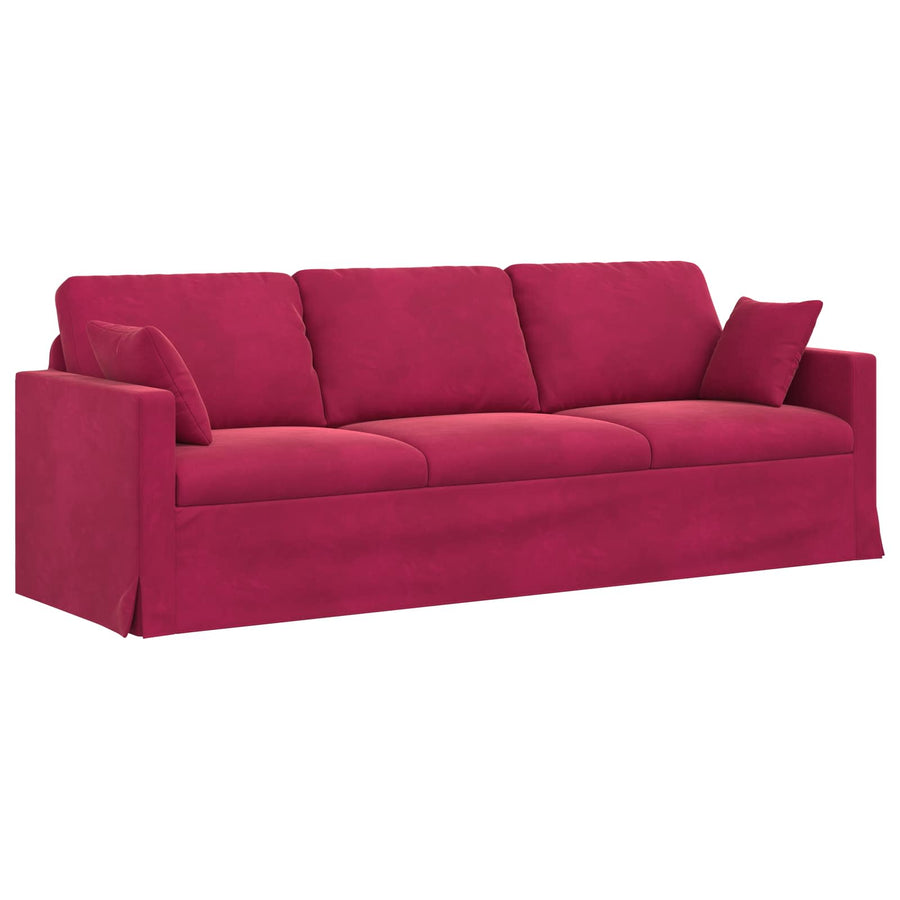 Bank Wijnrood 228 x 78 x 80 cm Fluweel