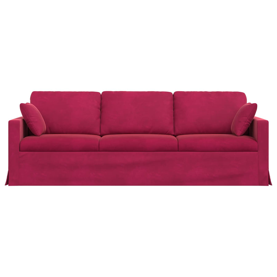 Bank Wijnrood 228 x 78 x 80 cm Fluweel