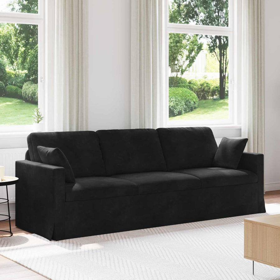 Bank Zwart 228 x 78 x 80 cm Fluweel