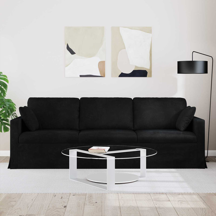 Bank Zwart 228 x 78 x 80 cm Fluweel