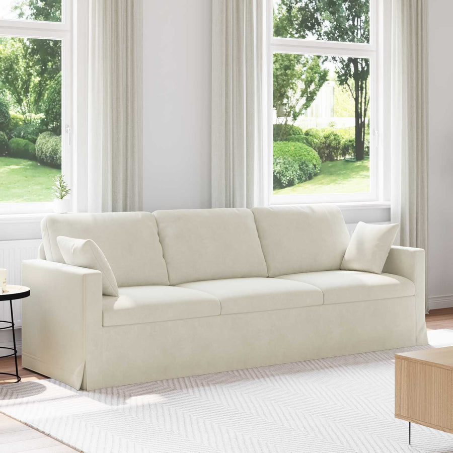 Bank Crème 228 x 78 x 80 cm Fluweel