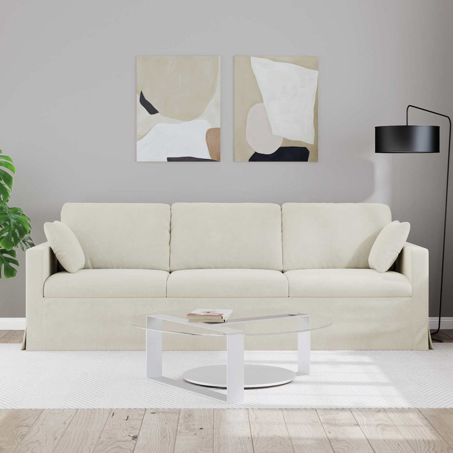 Bank Crème 228 x 78 x 80 cm Fluweel