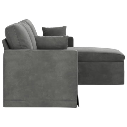 Bank Donkergrijs 198 x 134 x 80 cm Fluweel