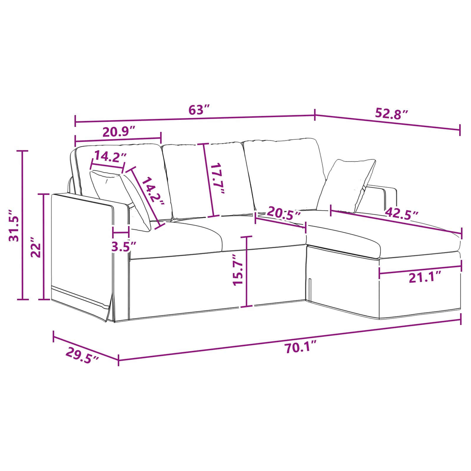 Bank Donkergrijs 198 x 134 x 80 cm Fluweel