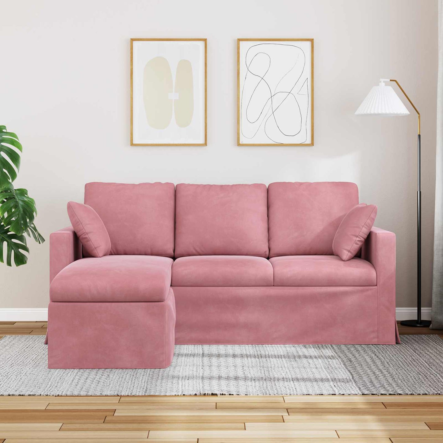 Bank Roze 178 x 134 x 80 cm Fluweel
