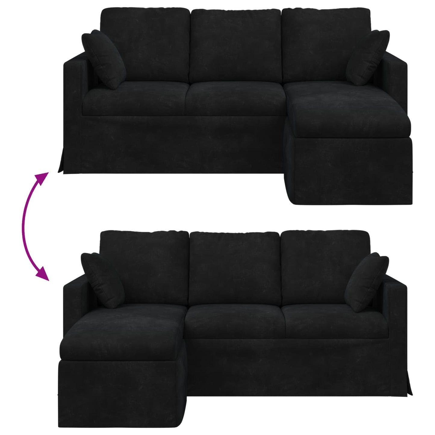 Bank Zwart Totale afmetingen: 178 x 134 x 80 cm (B x D x H)