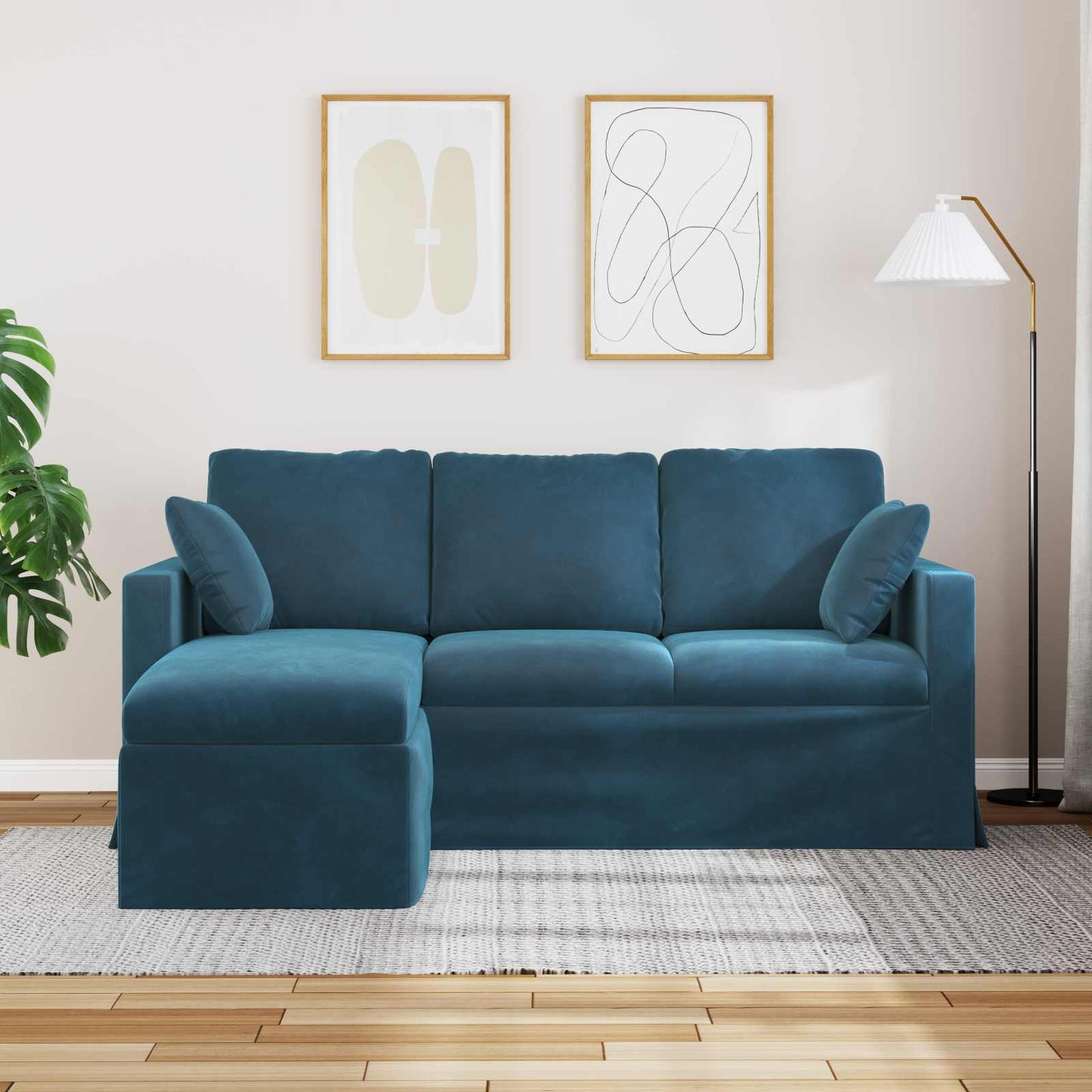 Bank Blauw 178 x 134 x 80 cm Fluweel